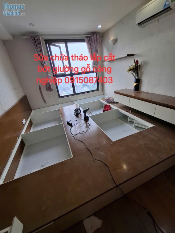 Sửa chữa tháo cắt giường gỗ công nghiệp